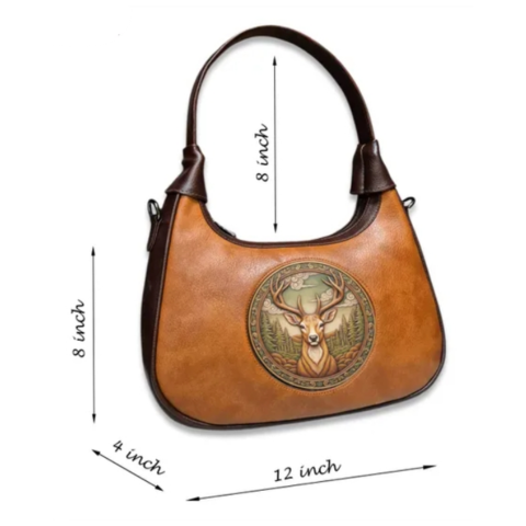 Vintage Deer Emblem Luxury Tote Bag