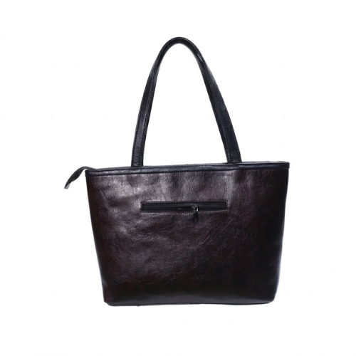 Elegant Brown Leather Designer Bird Handbag