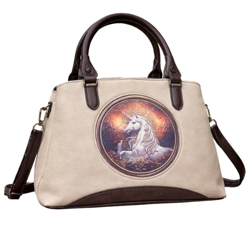 Fantasy Unicorn Artwork Leather Handbag for Women