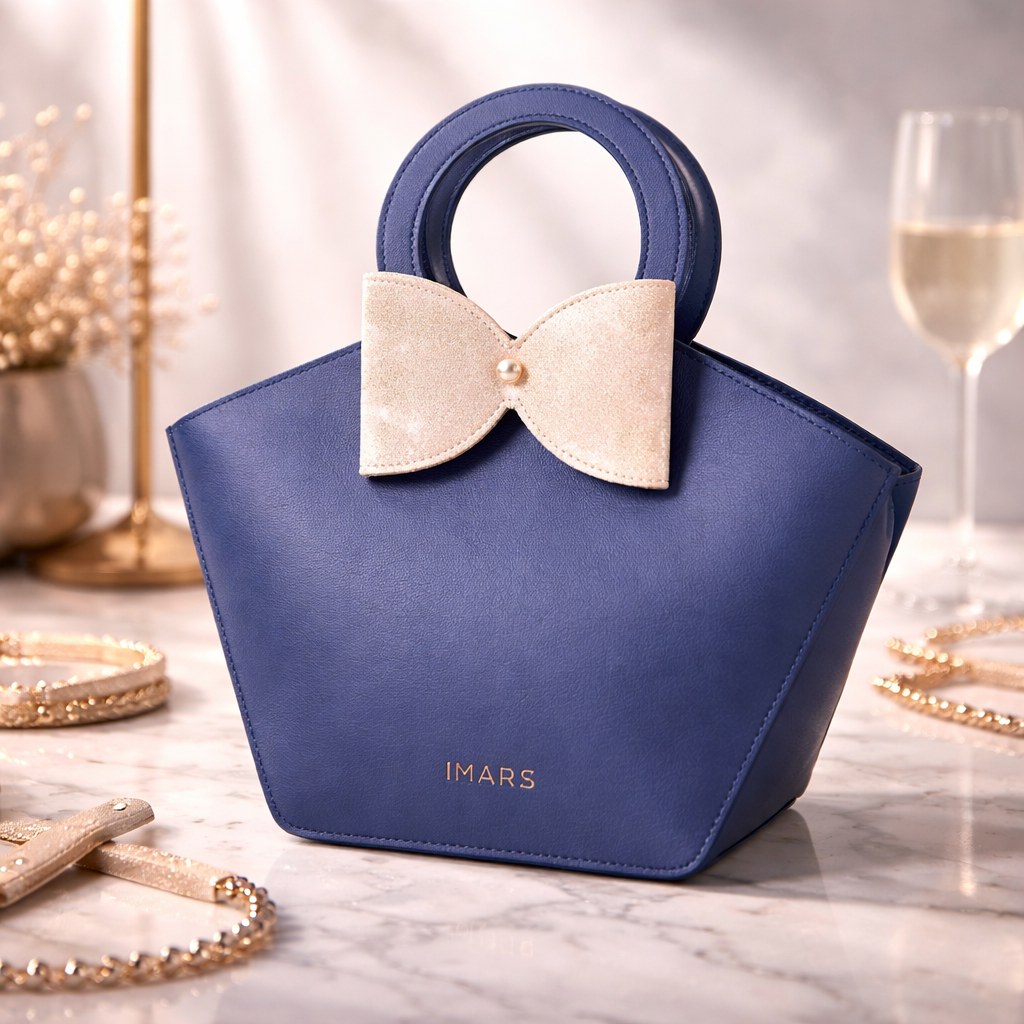 Elegant Blue Bow Handbag for Women