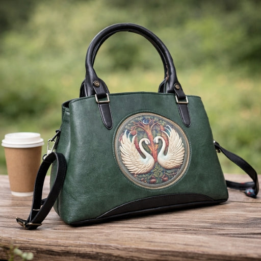 Green Leather Handbag for Women
