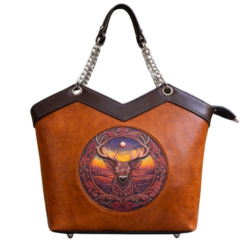 Vintage Deer Emblem Luxury Tote Bag