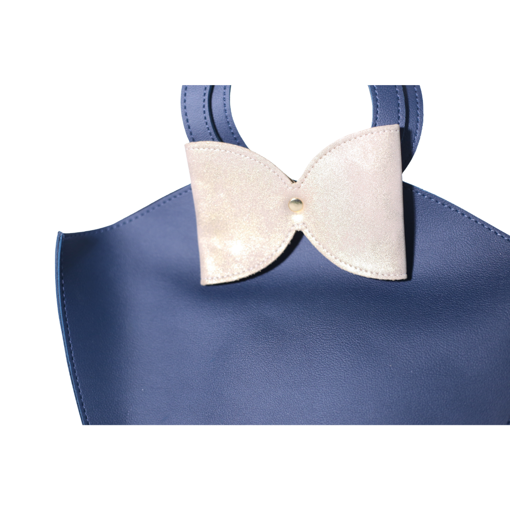 Elegant Blue Bow Handbag for Women