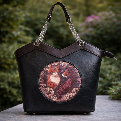 Luxury Vintage Fox Motif Handbag for Women