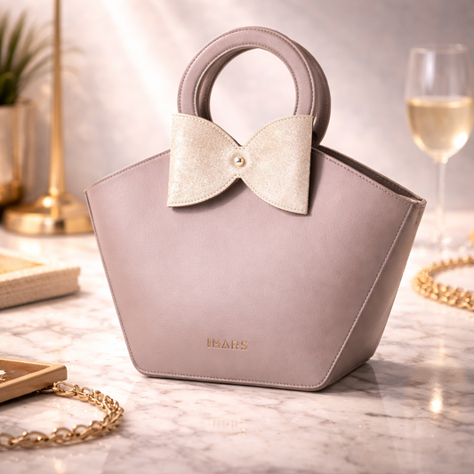 Elegant Beige Bow Handbag for Women