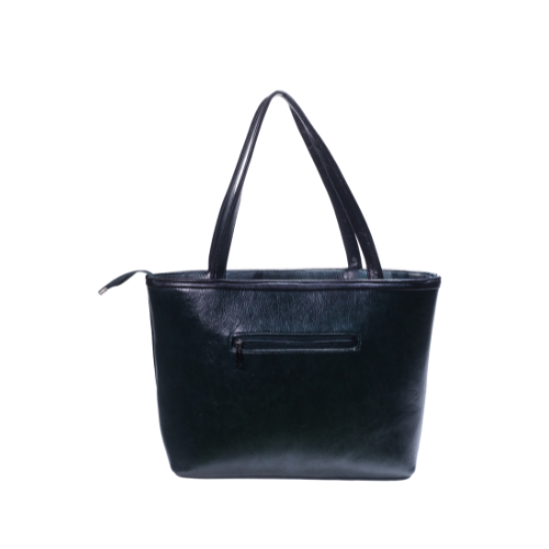 Luxury Emblem Leather Tote Bag