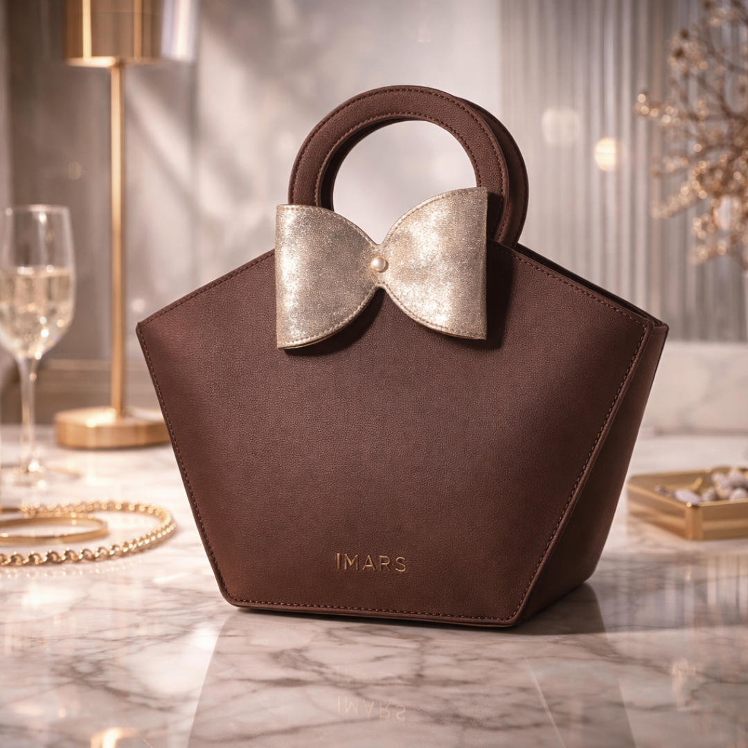 Elegant Brown Bow Handbag for Women