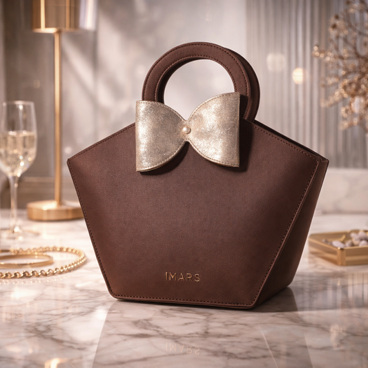 Elegant Brown Bow Handbag for Women