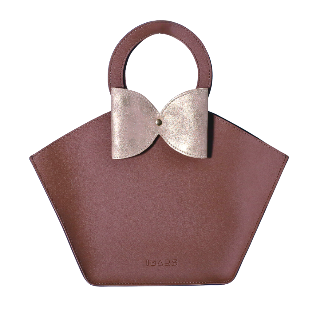 Elegant Brown Bow Handbag for Women