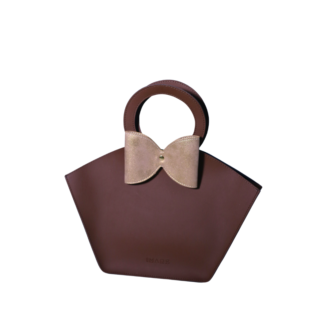 Elegant Brown Bow Handbag for Women