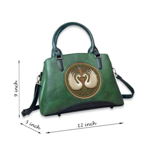 Green Leather Handbag for Women